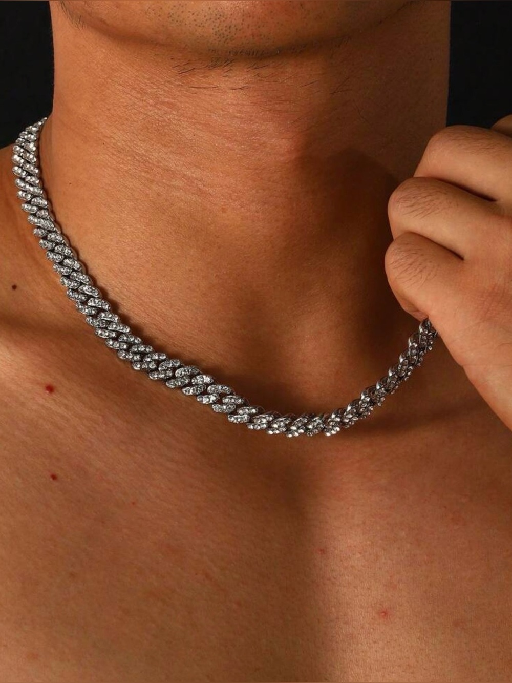 CUBAN ICED OUT PAVE ENCRUSTED 22” NECK-CHAIN UNISEX NEW !!!